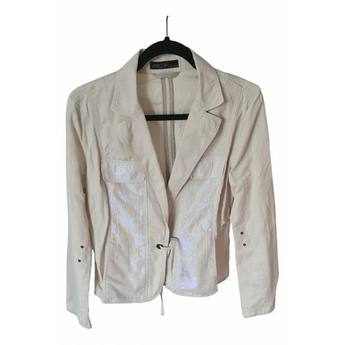 Pre-owned Marc Cain Linen Jacket In White
