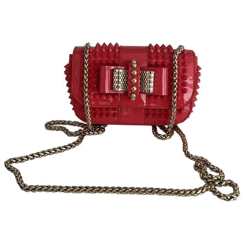 Pre-owned Christian Louboutin Patent Leather Crossbody Bag In Red