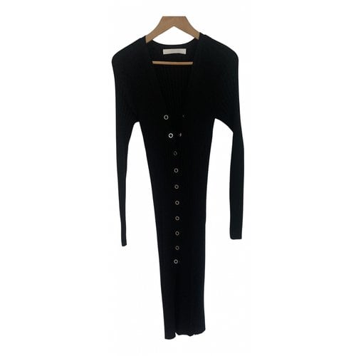 Pre-owned Dion Lee Wool Mid-length Dress In Black