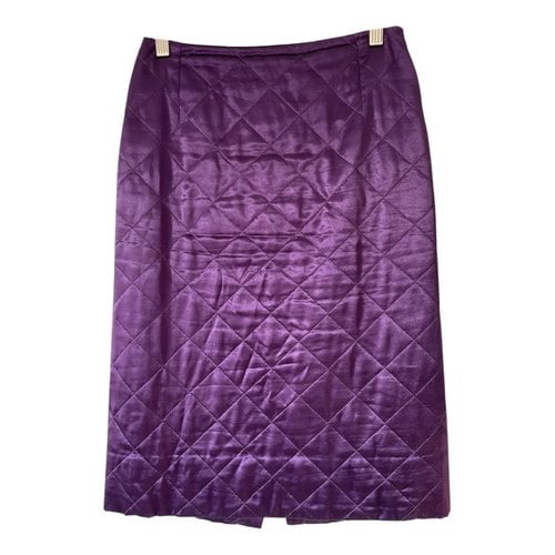 Pre-owned Dries Van Noten Silk Mid-length Skirt In Metallic
