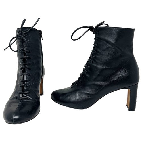 Pre-owned Whistles Leather Ankle Boots In Black