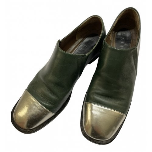 Pre-owned Marni Leather Flats In Green