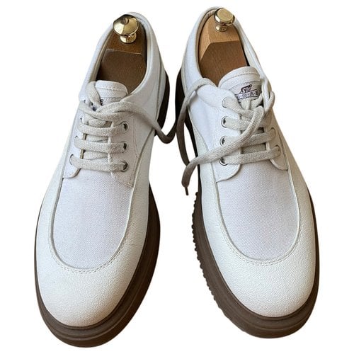 Pre-owned Hogan Cloth Trainers In White
