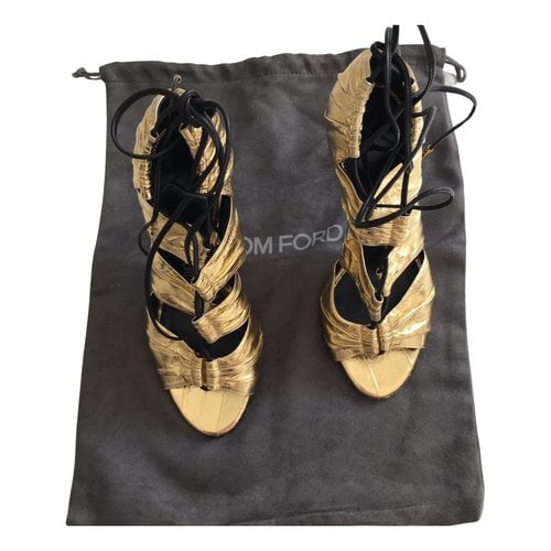 Pre-owned Tom Ford Leather Sandal In Gold