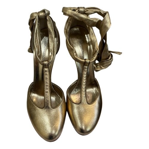 Pre-owned Blumarine Leather Heels In Gold