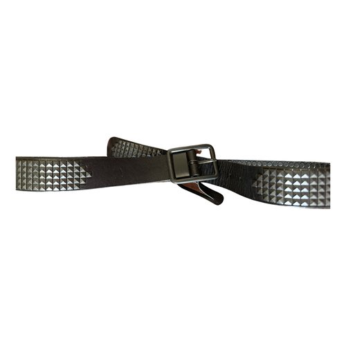 Pre-owned Ikks Leather Belt In Navy