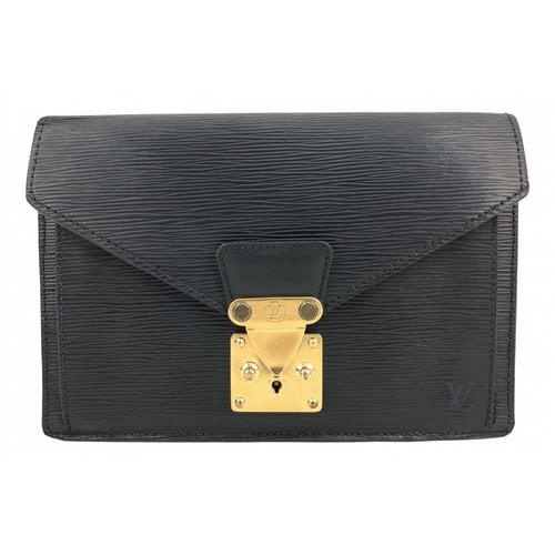Pre-owned Louis Vuitton Sellier Leather Clutch Bag In Black