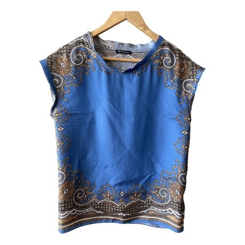 Pre-owned D&g Silk Top In Blue