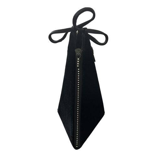 Pre-owned Karl Lagerfeld Velvet Clutch Bag In Black