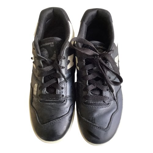 Pre-owned New Balance 550 Leather Trainers In Black