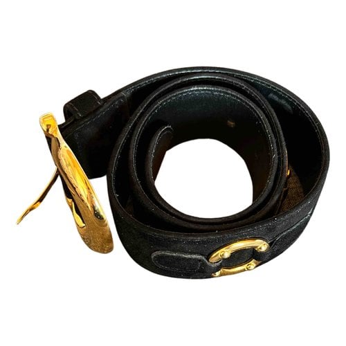 Pre-owned Escada Leather Belt In Black