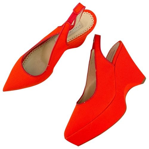 Pre-owned Stella Mccartney Cloth Heels In Orange