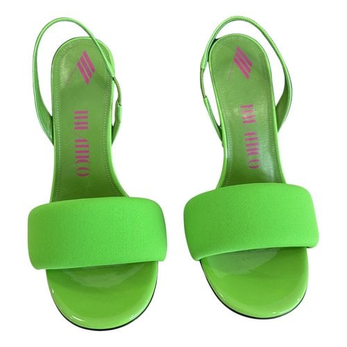Pre-owned Attico Leather Sandals In Green