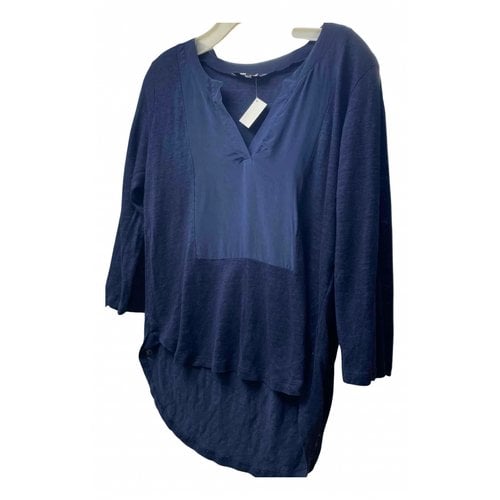 Pre-owned Sandro Linen Tunic In Navy