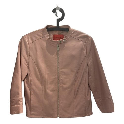Pre-owned Max & Co Leather Jacket In Pink