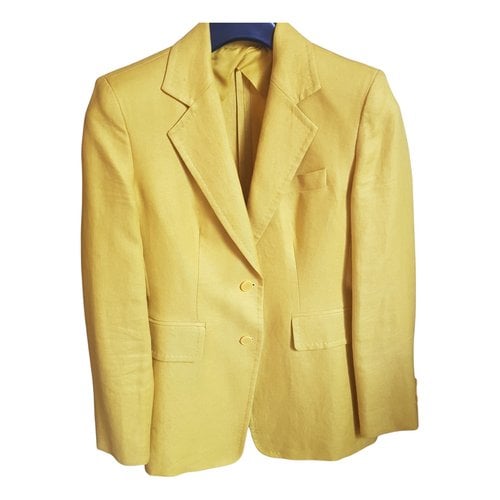 Pre-owned Max Mara Linen Blazer In Yellow