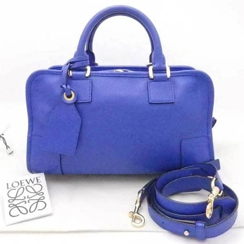 Pre-owned Loewe Amazona Leather Handbag In Blue