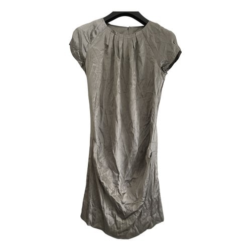 Pre-owned Mauro Grifoni Silk Mini Dress In Grey
