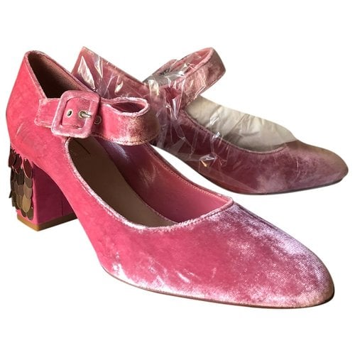 Pre-owned Sebastian Milano Leather Heels In Pink
