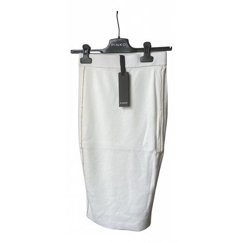 Pre-owned Pinko Mid-length Skirt In White