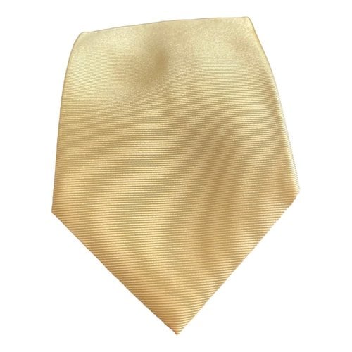 Pre-owned Emporio Armani Silk Tie In Yellow