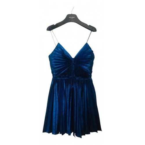 Pre-owned Saint Laurent Silk Mid-length Dress In Blue