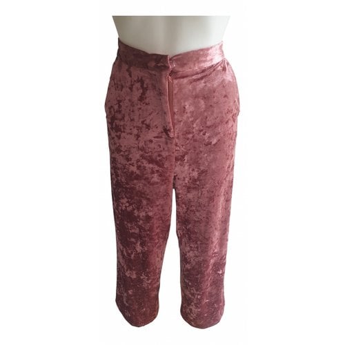 Pre-owned Weili Zheng Velvet Straight Pants In Pink