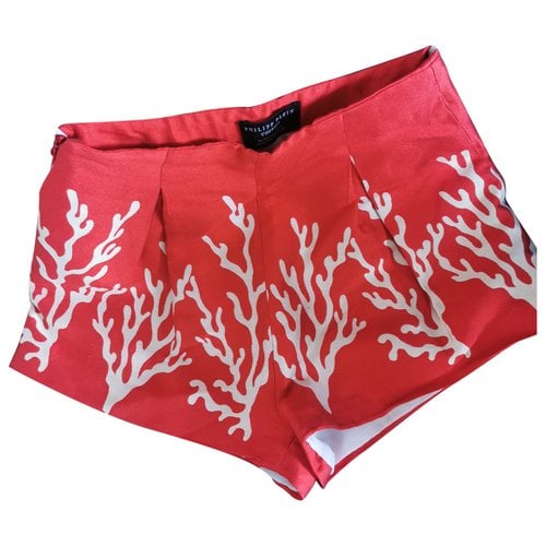 Pre-owned Philipp Plein Silk Shorts In Red