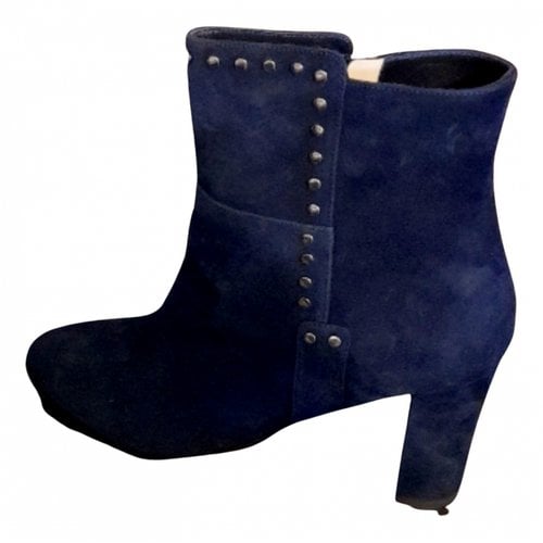 Pre-owned Jimmy Choo Leather Ankle Boots In Blue