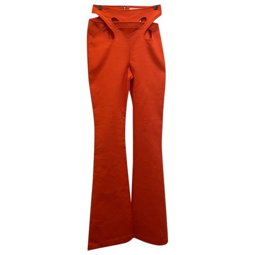 Pre-owned Dion Lee Trousers In Orange