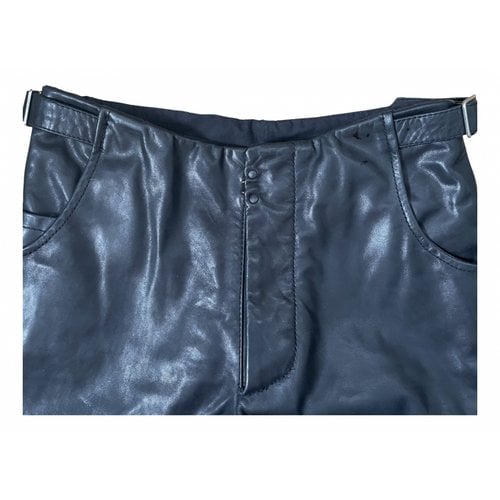 Pre-owned Maison Margiela Leather Trousers In Black