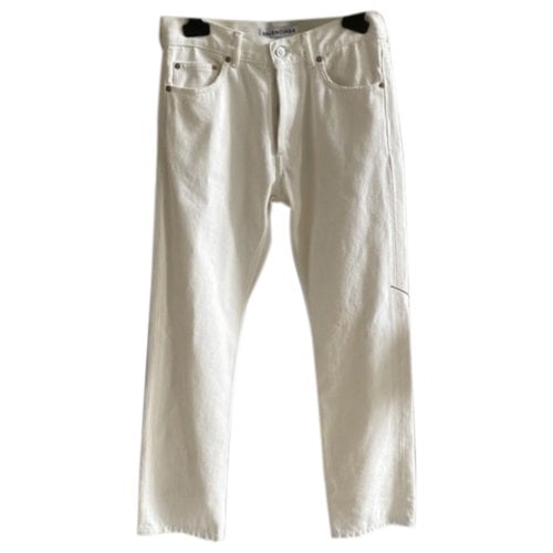 Pre-owned Balenciaga Straight Jeans In White