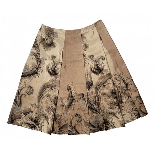 Pre-owned Prada Silk Mid-length Skirt In Gold