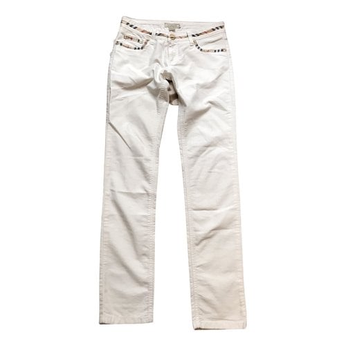 Pre-owned Burberry Straight Pants In White