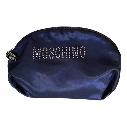 Pre-owned Moschino Clutch Bag In Navy
