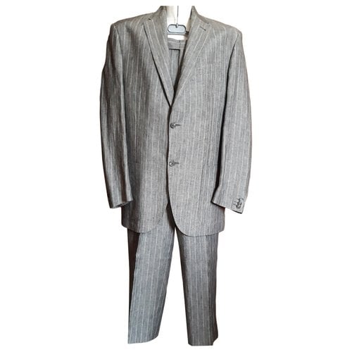 Pre-owned Cc Collection Corneliani Linen Suit In Grey