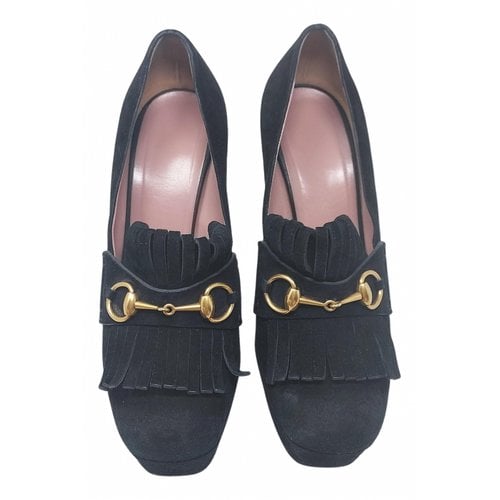 Pre-owned Gucci Marmont Heels In Black