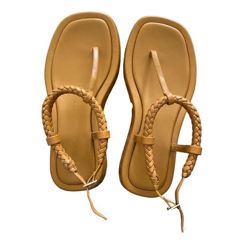 Pre-owned Gia Borghini Leather Sandals In Camel