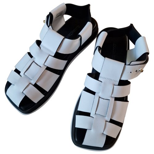 Pre-owned Khaite Leather Sandals In White