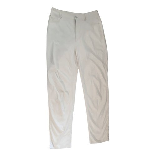 Pre-owned Burberry Trousers In White