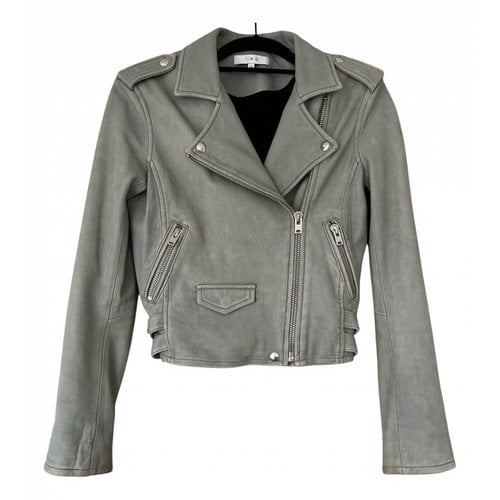 Pre-owned Iro Leather Jacket In Green