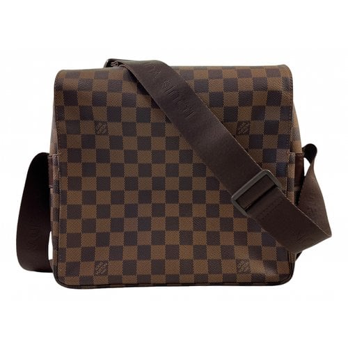 Pre-owned Louis Vuitton Naviglio Cloth Travel Bag In Brown