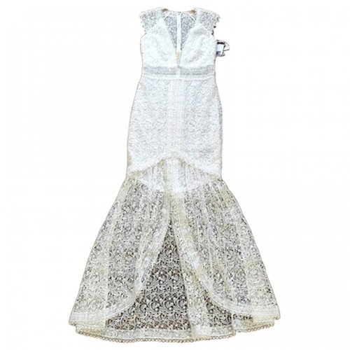 Pre-owned Monique Lhuillier Lace Mid-length Dress In White