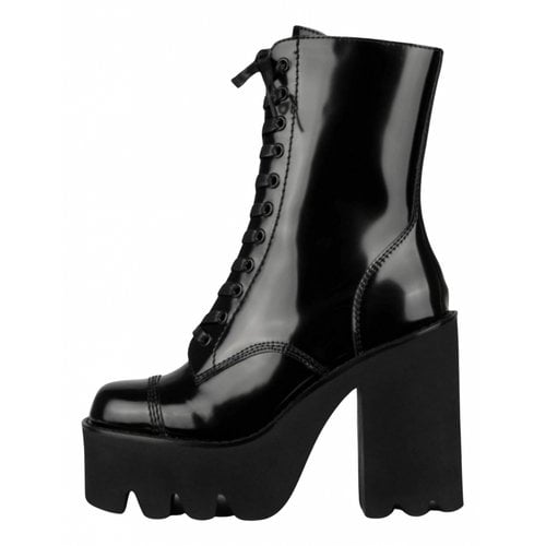 Pre-owned Jeffrey Campbell Leather Lace Up Boots In Black