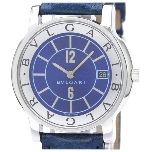 Pre-owned Bvlgari Solotempo Watch In Blue