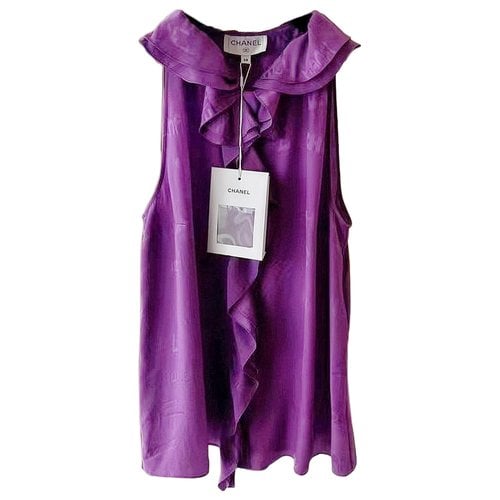 Pre-owned Chanel Silk Blouse In Purple
