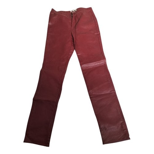 Pre-owned Isabel Marant Étoile Vegan Leather Slim Pants In Red