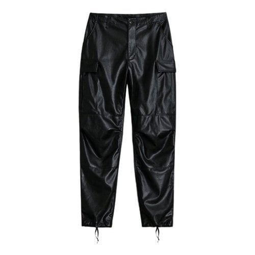 Pre-owned Rag & Bone Leather Trousers In Black