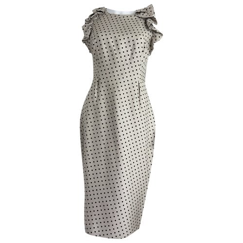 Pre-owned Giambattista Valli Silk Mid-length Dress In Beige