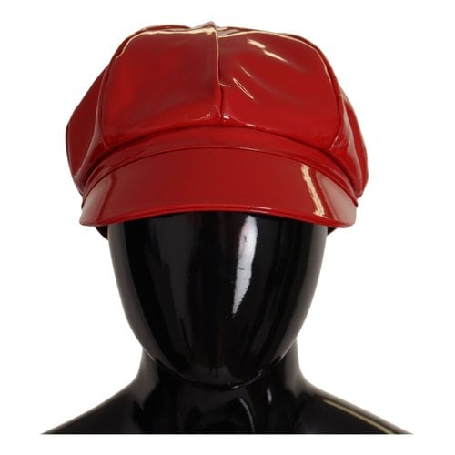 Pre-owned Dolce & Gabbana Leather Cap In Red